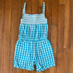 Little Bird Blue Gingham Kids Romper